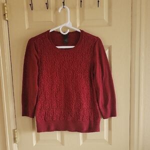 Ann Taylor Rich Red Crew Neck Sweater